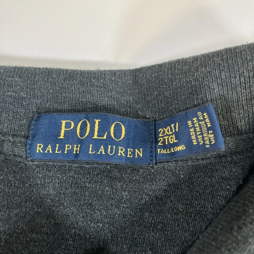 Polo Ralph Lauren Long Sleeve Polo‎ Mens 2XLT Big Tall Charcoal Heather Pony